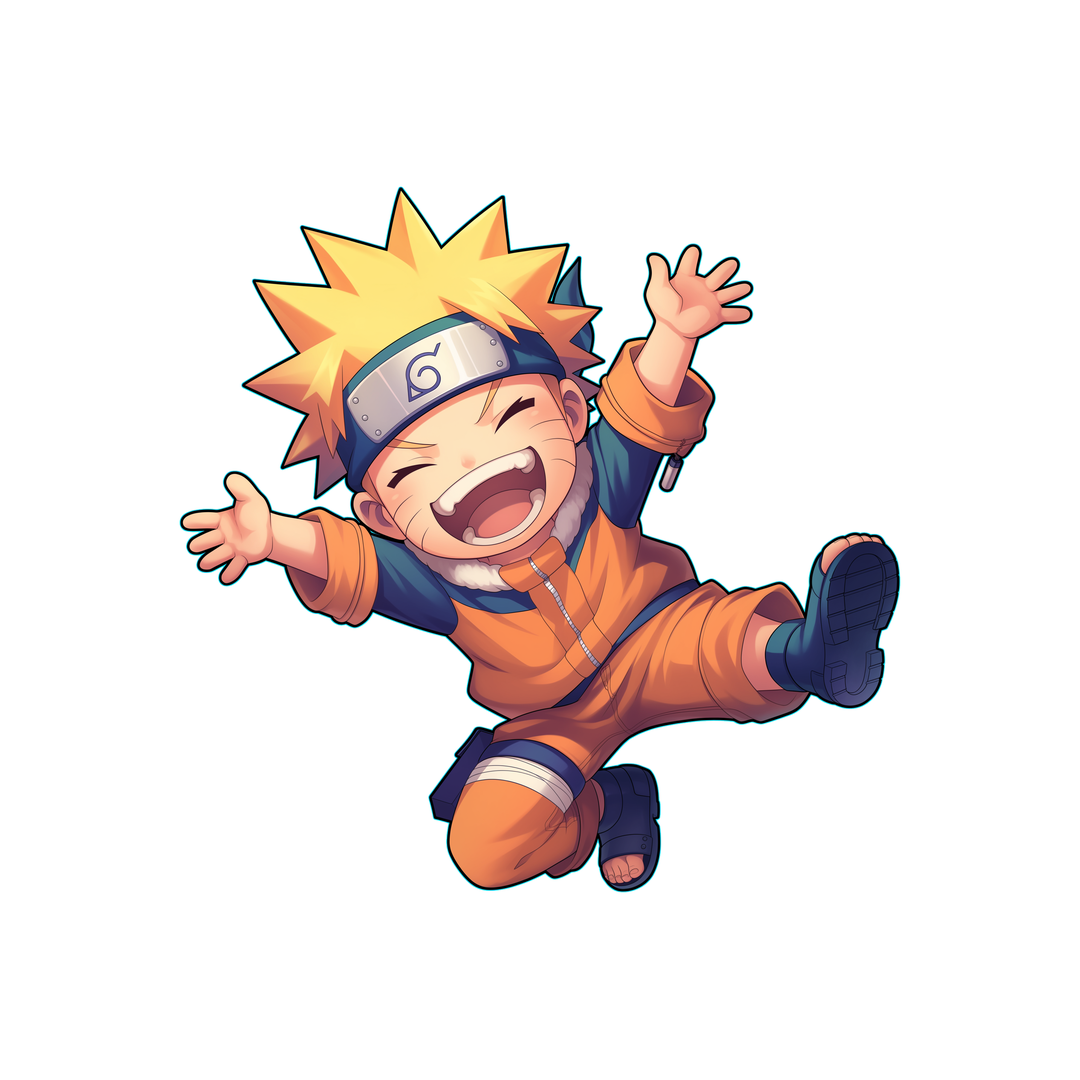chibi naruto happy ninja sticker