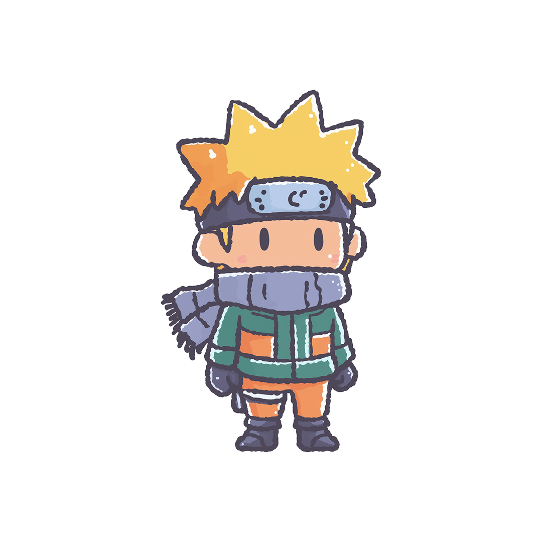chibi naruto winter scarf sticker