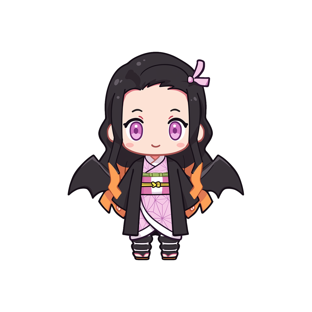chibi nezuko kamado demon slayer bat wings sticker