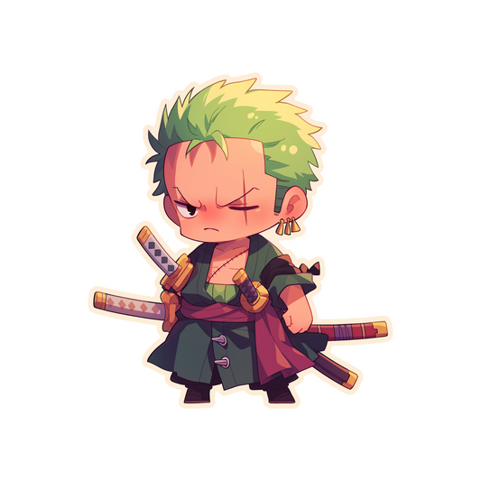 chibi one piece roronoa zoro sticker