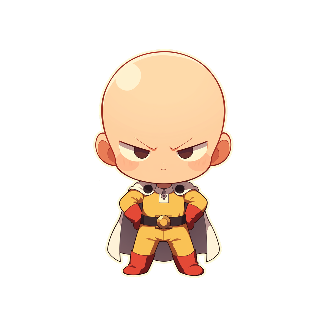 chibi one punch man angry saitama sticker