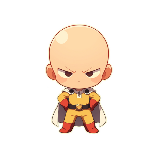 chibi one punch man angry saitama sticker