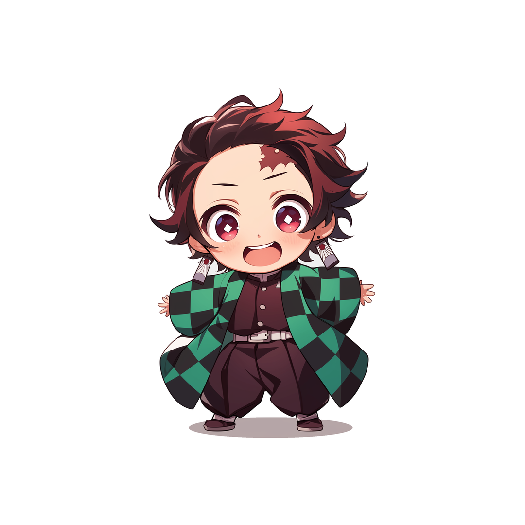 chibi tanjiro kamado demon slayer sticker