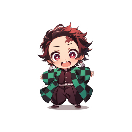 chibi tanjiro kamado demon slayer sticker