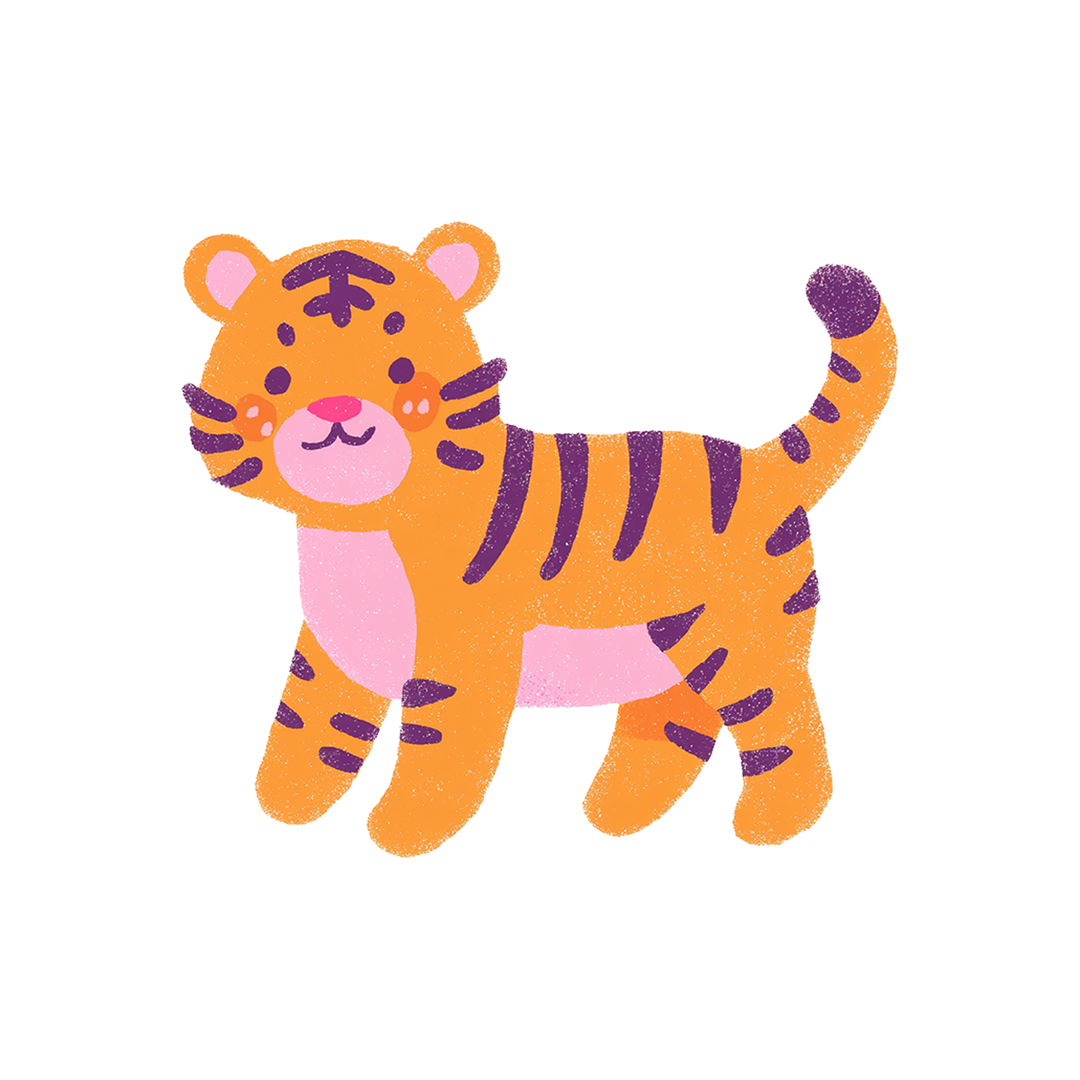 chibi tiger cartoon animal sticker