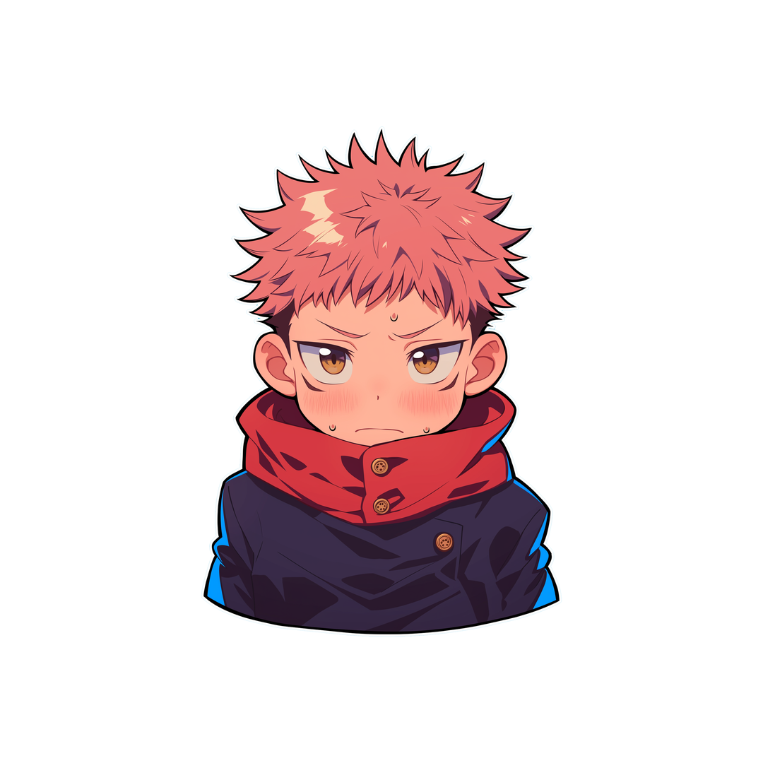 chibi yuji itadori jujutsu kaisen anime sticker