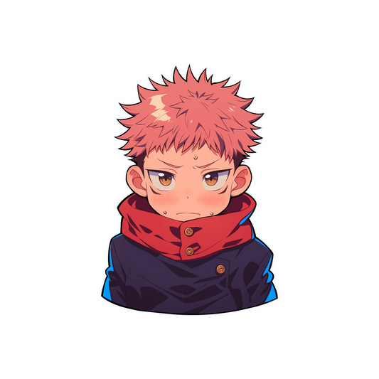 chibi yuji itadori jujutsu kaisen anime sticker