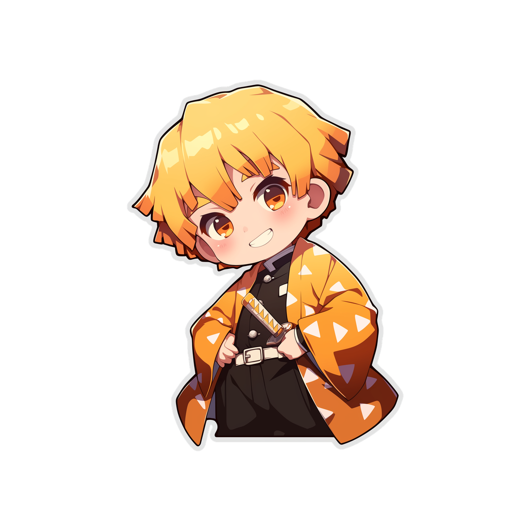 chibi zenitsu agatsuma happy pose sticker