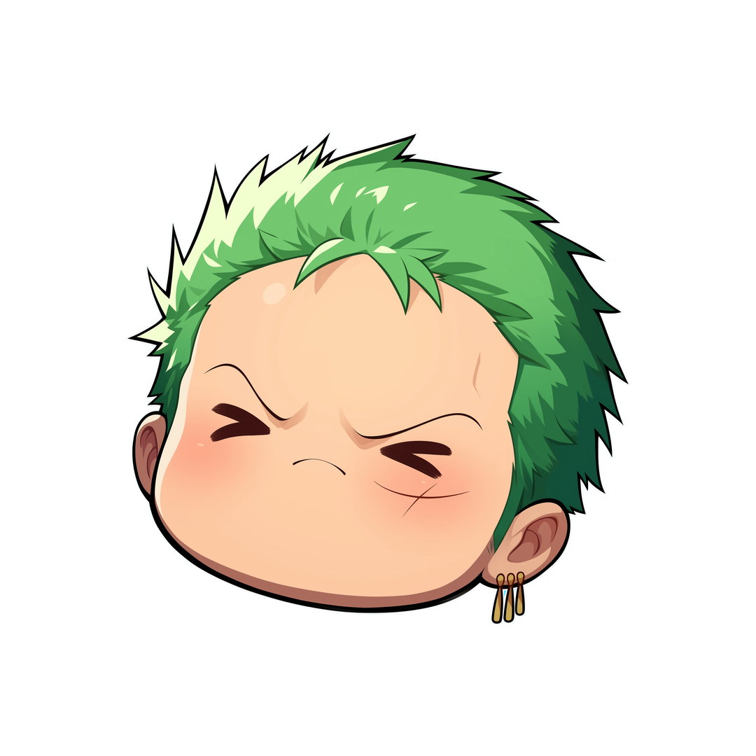 chibi zoro angry head sticker