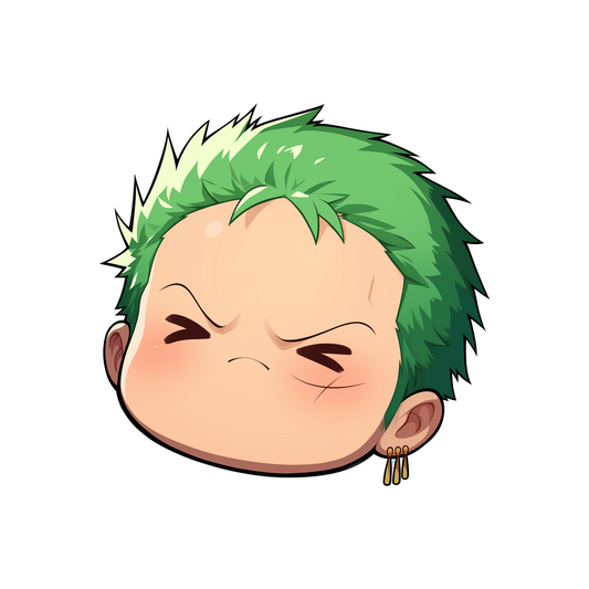 chibi zoro angry head sticker