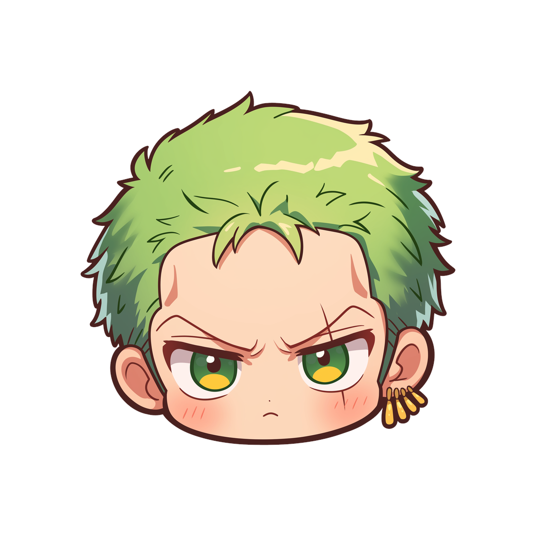 chibi zoro head one piece sticker