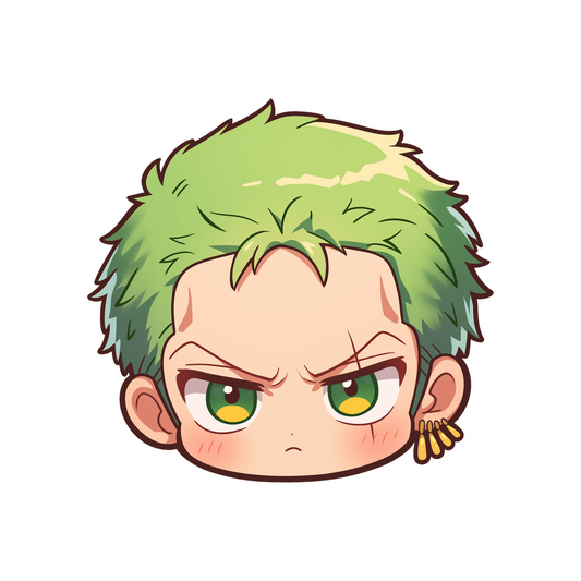 chibi zoro head one piece sticker