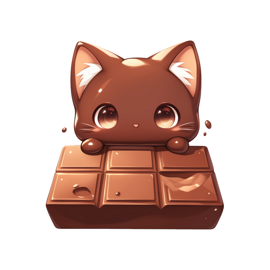 chocolate cat bar sticker