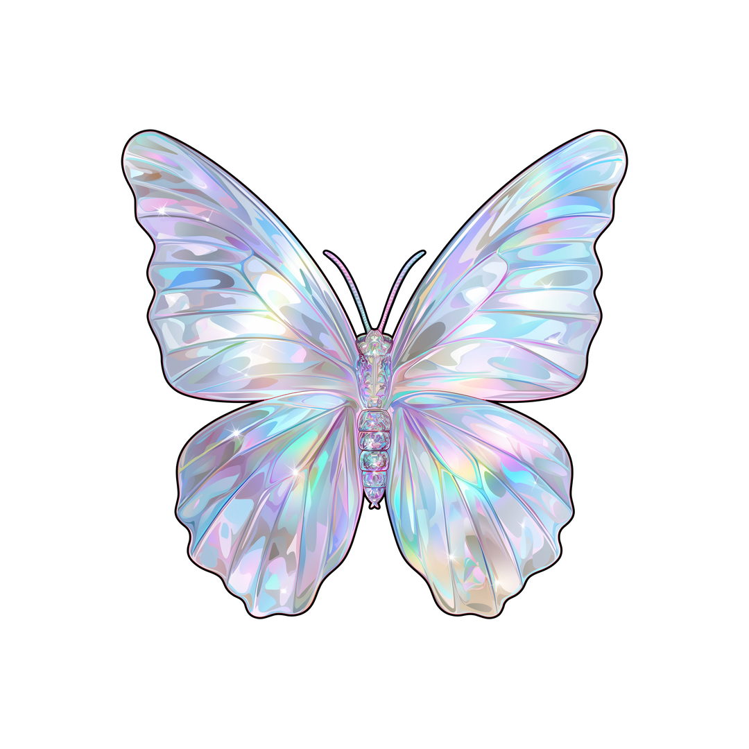 chrome butterfly sticker