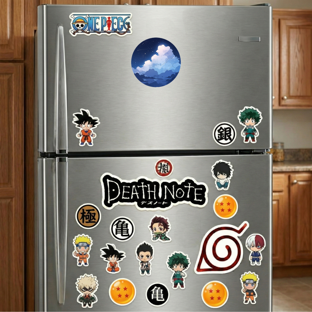 clouds against the night sky round sticker