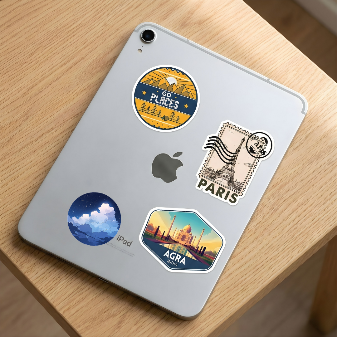 clouds against the night sky round sticker
