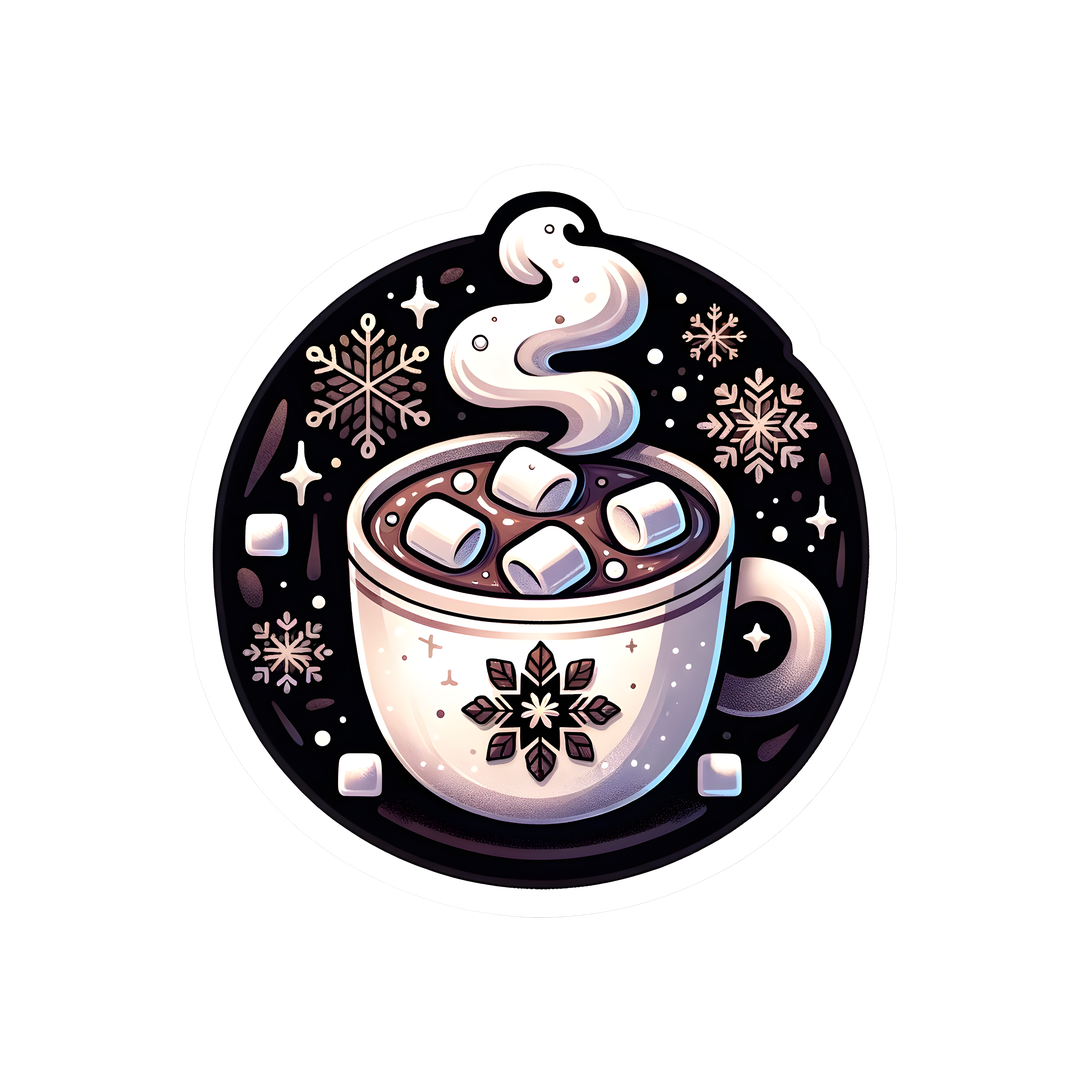 cocoa with marshmallow sticker