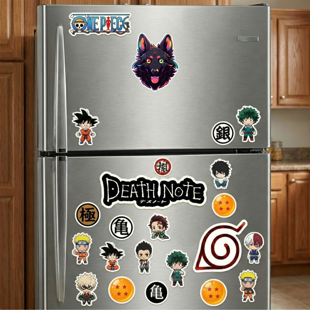 colorful funny dog head sticker
