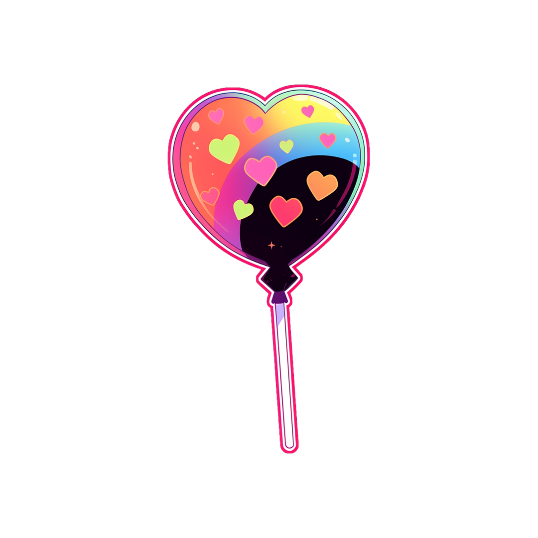 colorful heart lollipop sticker