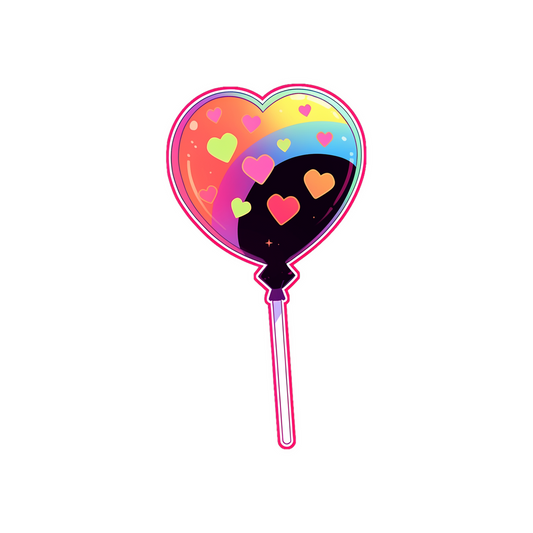 colorful heart lollipop sticker