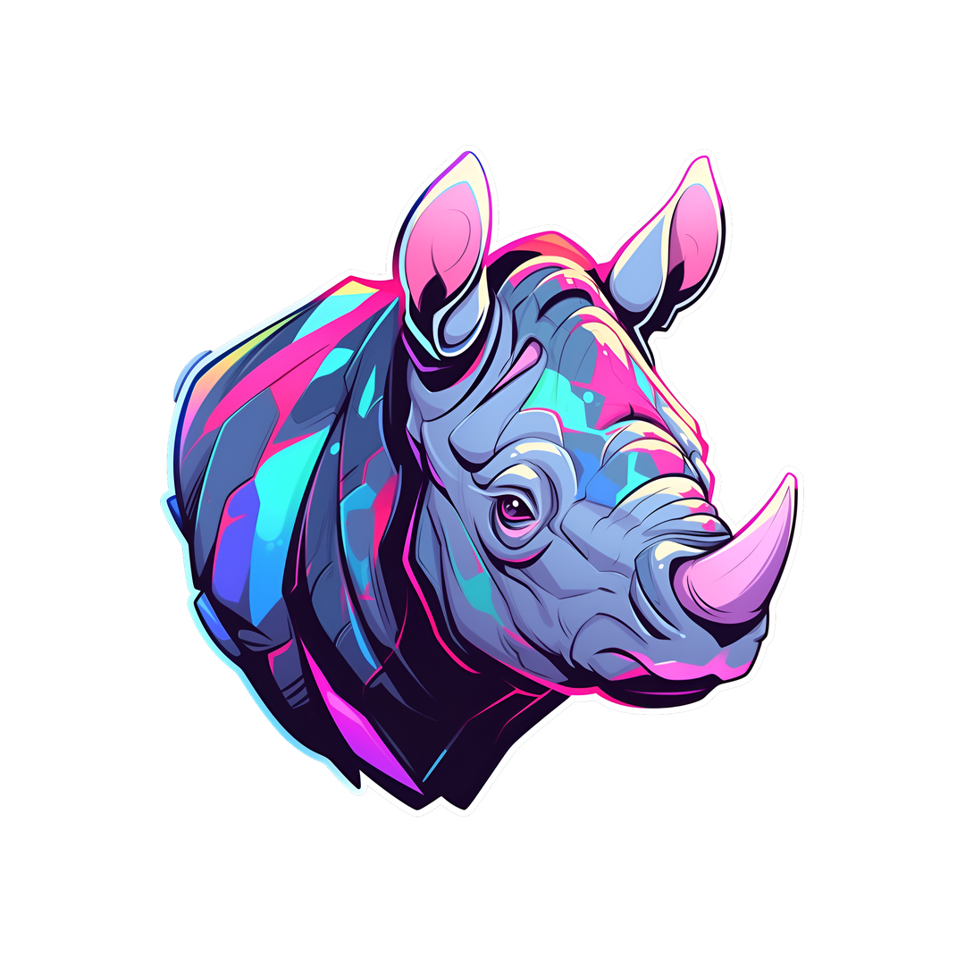 colorful rhino sticker