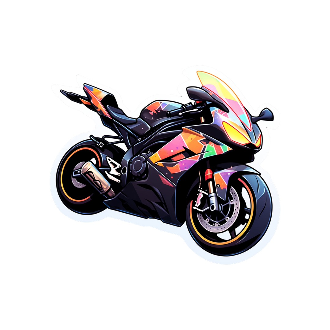 colorful sport bike sticker
