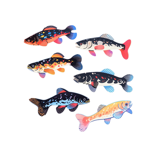 colorful trout fish art sticker