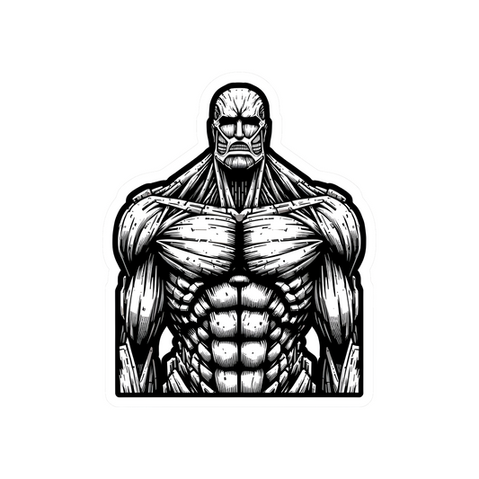 colossal titan black white aot sticker
