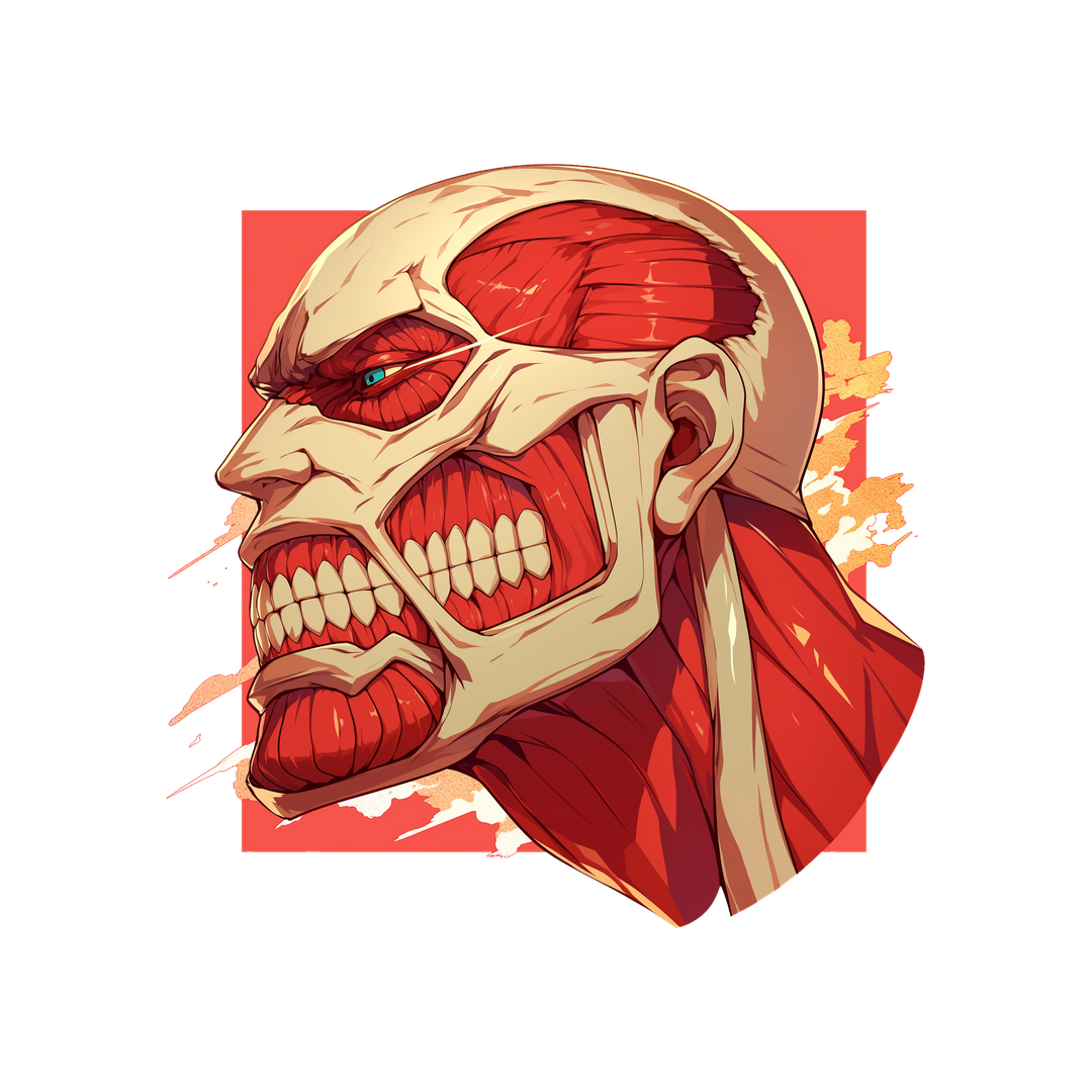 colossal titan head aot sticker