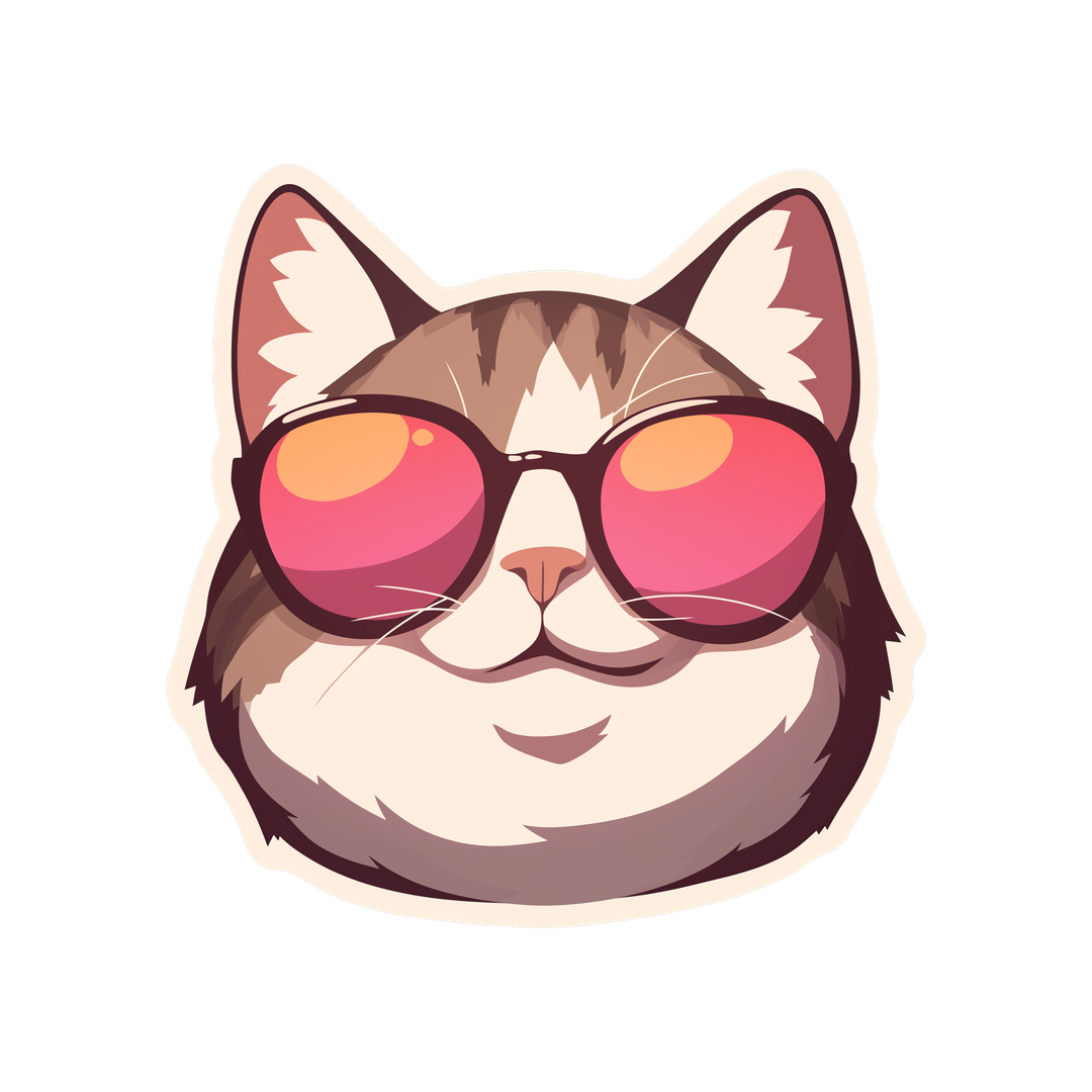 cool cat in sunglasses sticker