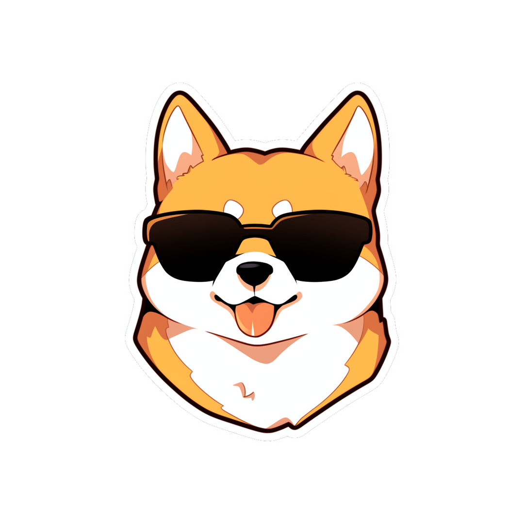 cool dog with glasses sticker