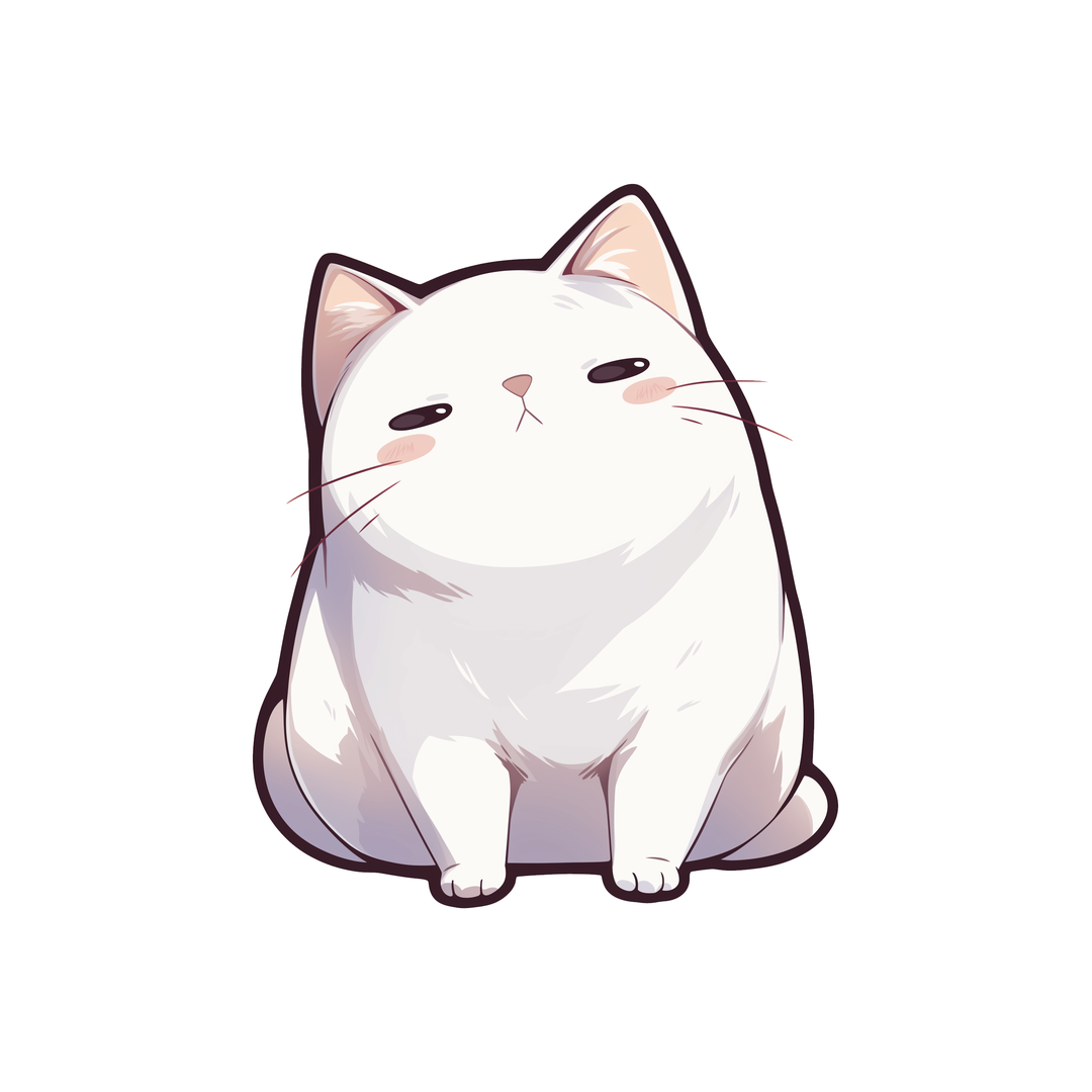 cool white cat sticker