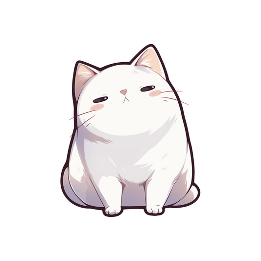 cool white cat sticker