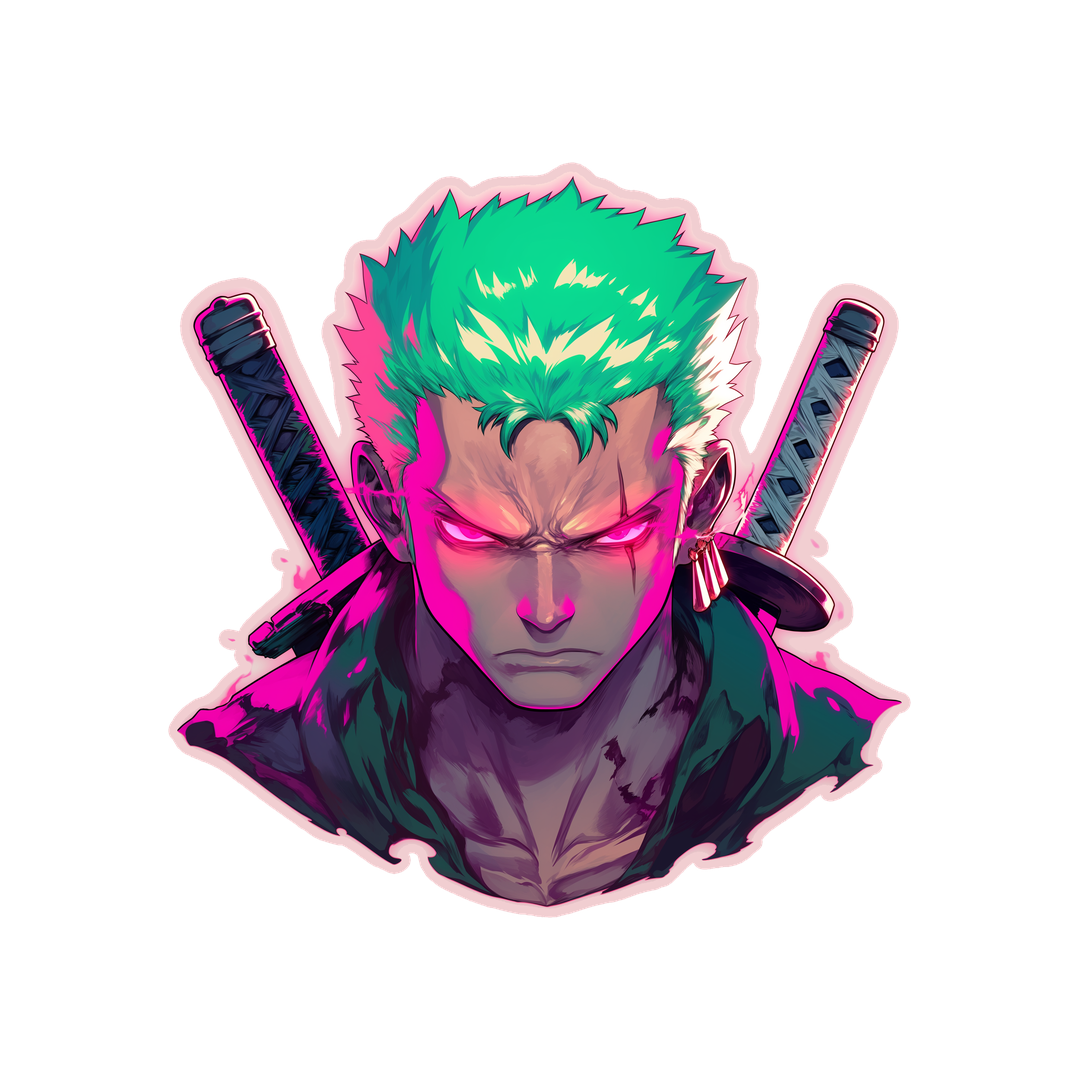 cool zoro glowing eyes anime sticker