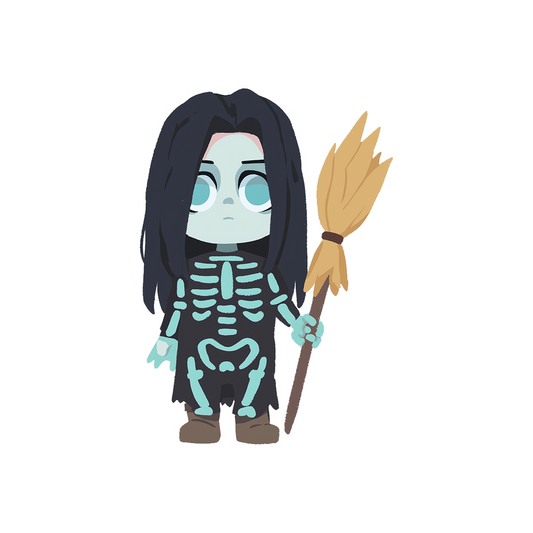 creepy skeleton hallowen sticker