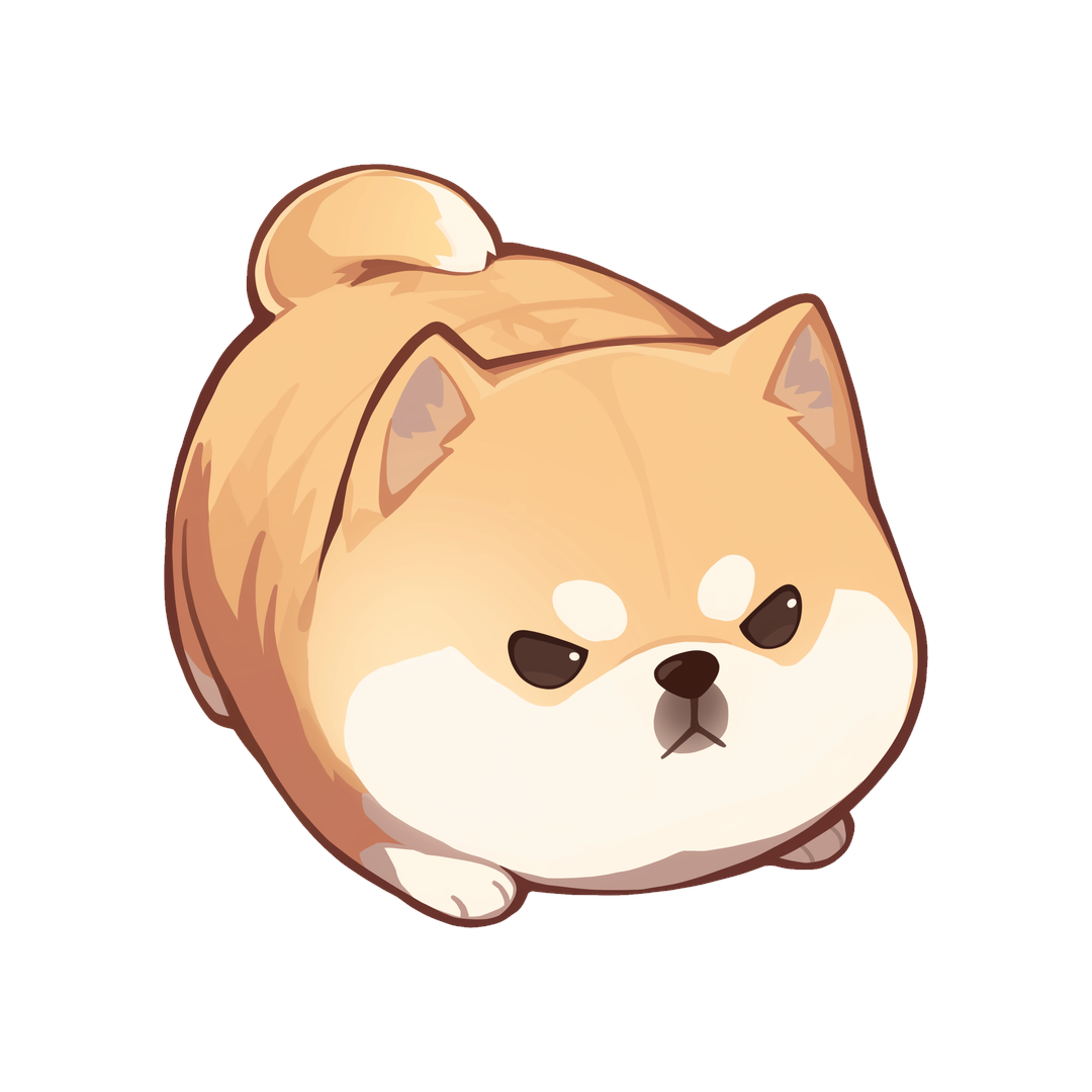 cute angry chubby shiba inu sticker