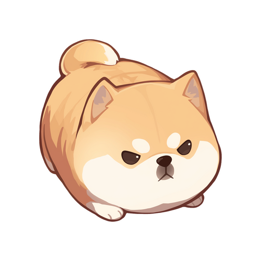 cute angry chubby shiba inu sticker