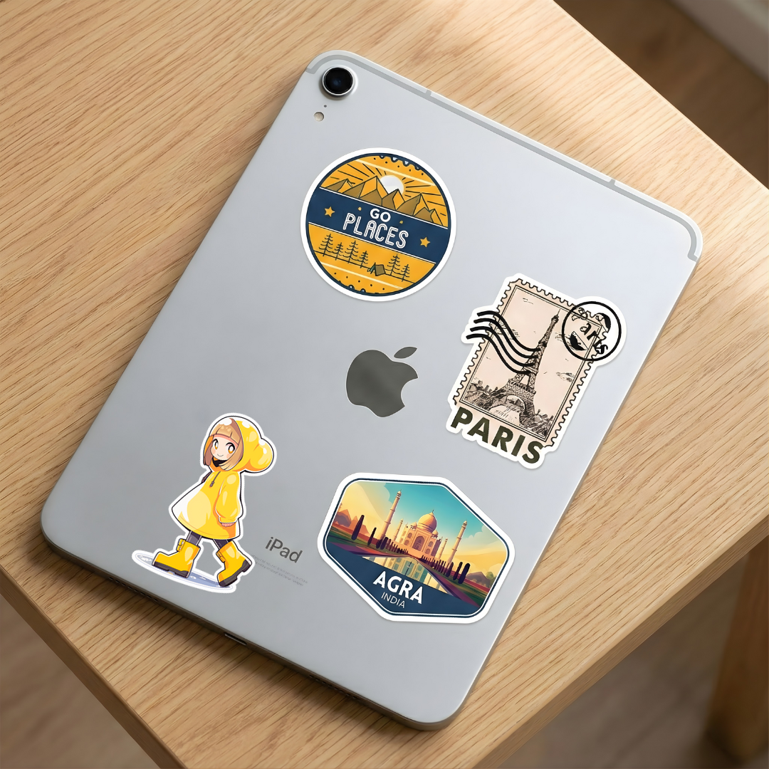 cute anime girl in yellow raincoat sticker