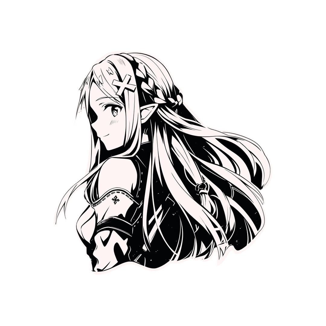 cute anime girl manga sticker