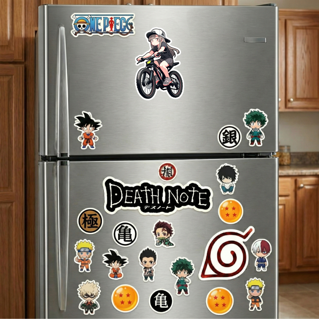 cute anime girl on mountain bike sticker