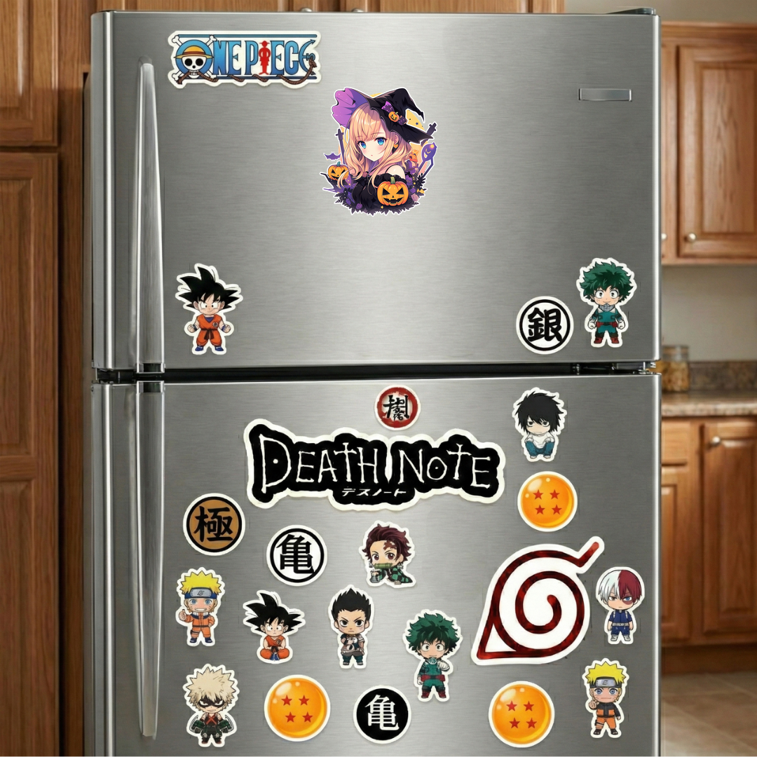 cute anime girl with pumpkins halloween sticker