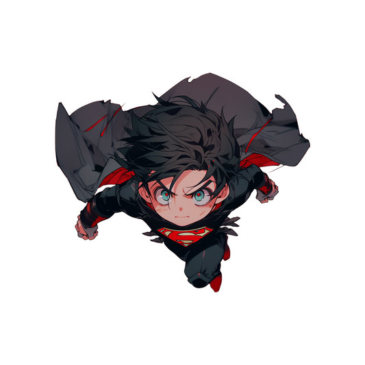 cute anime superman black suit sticker