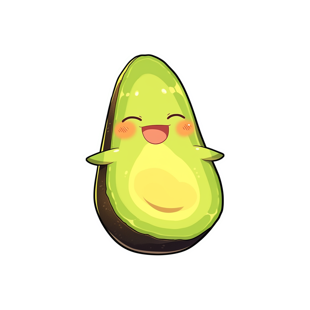 cute avocado aesthetic sticker