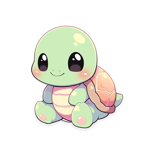 cute baby green turtle sticker