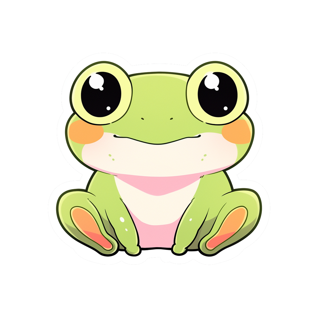 cute big eyed frog sticker
