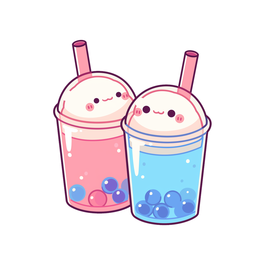cute boba tea duo sticker