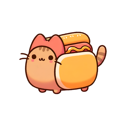 cute cat hotdog sticker