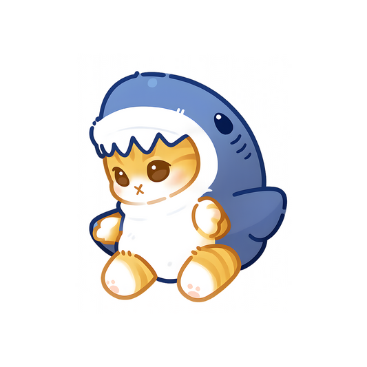 cute cat in shark costume sticker