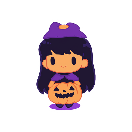 cute chibi girl pumpkin dress sticker