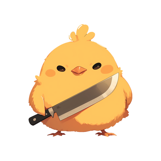 cute chicken knife menace sticker